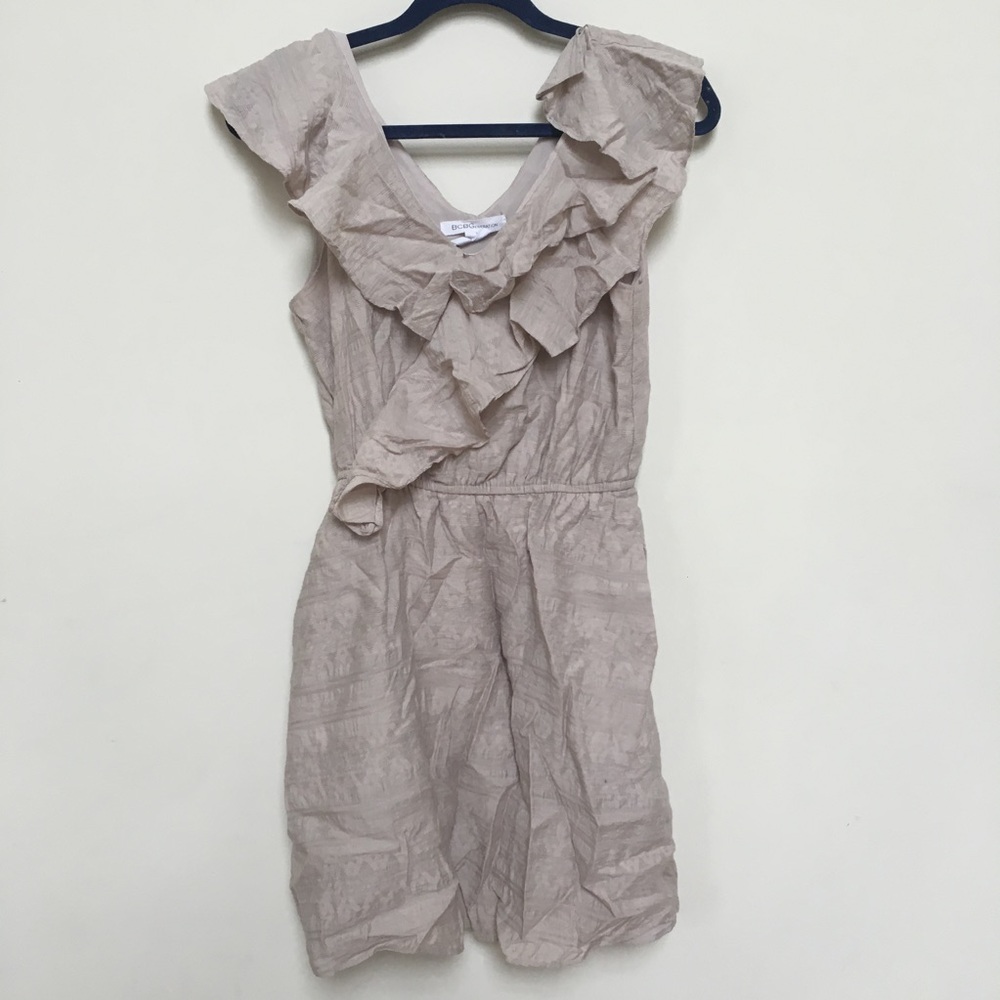 BCBGeneration taupe / tan flutter dress small